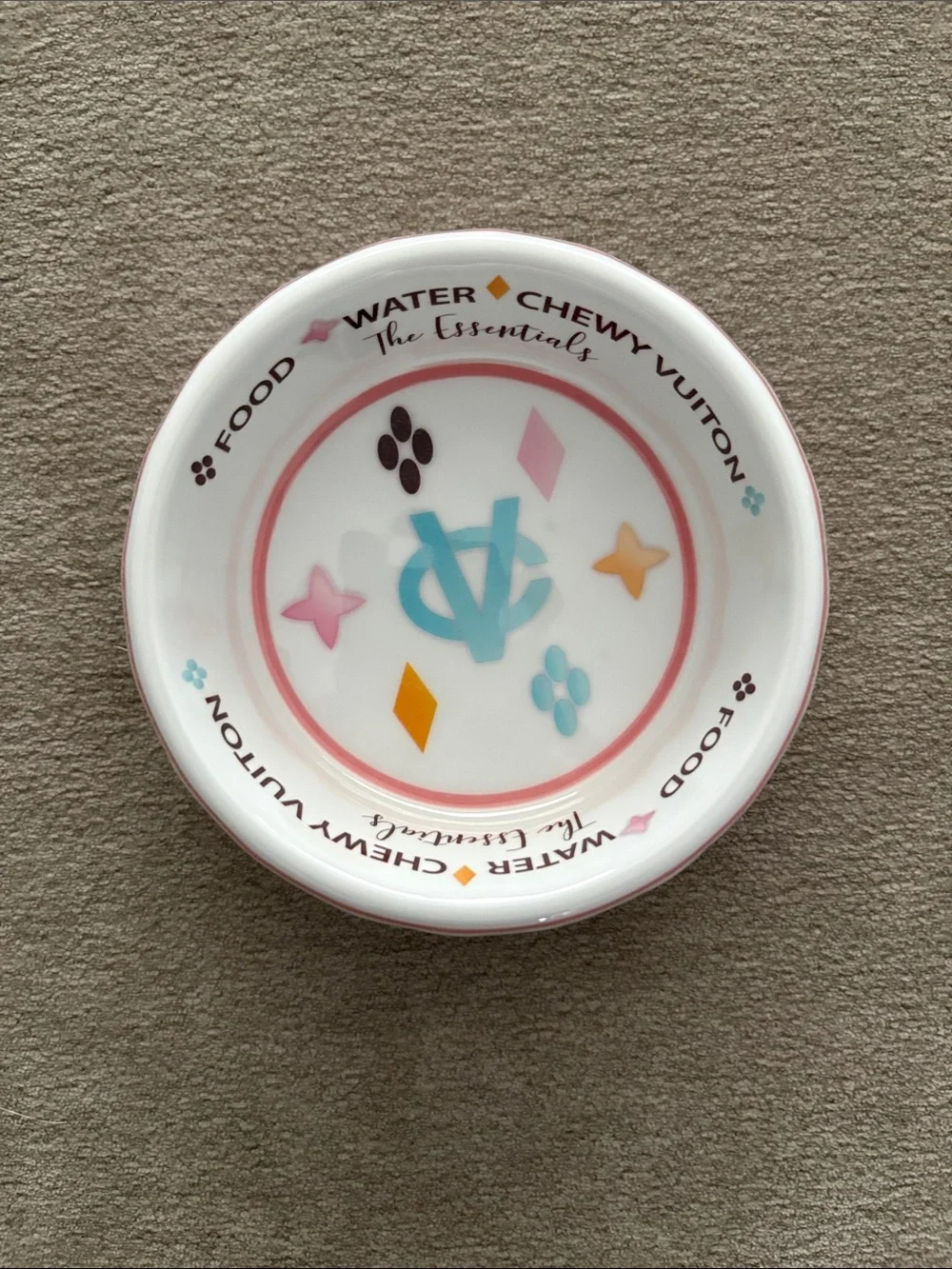 Haute Diggity Dog Chewy Vuiton Dog Bowl
